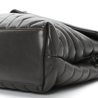 Saint Laurent Calfskin Y Quilted Monogram Medium Loulou Chain Satchel Asphalt 9 of 9