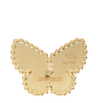 Van Cleef & Arpels 18K Yellow Gold Mother of Pearl Sweet Alhambra Butterfly Earrings 3 of 5