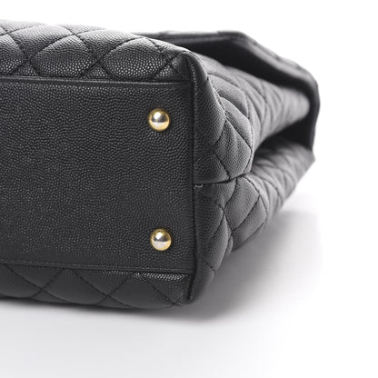 Chanel Caviar Quilted Large Coco Handle Flap Black 9 of 11