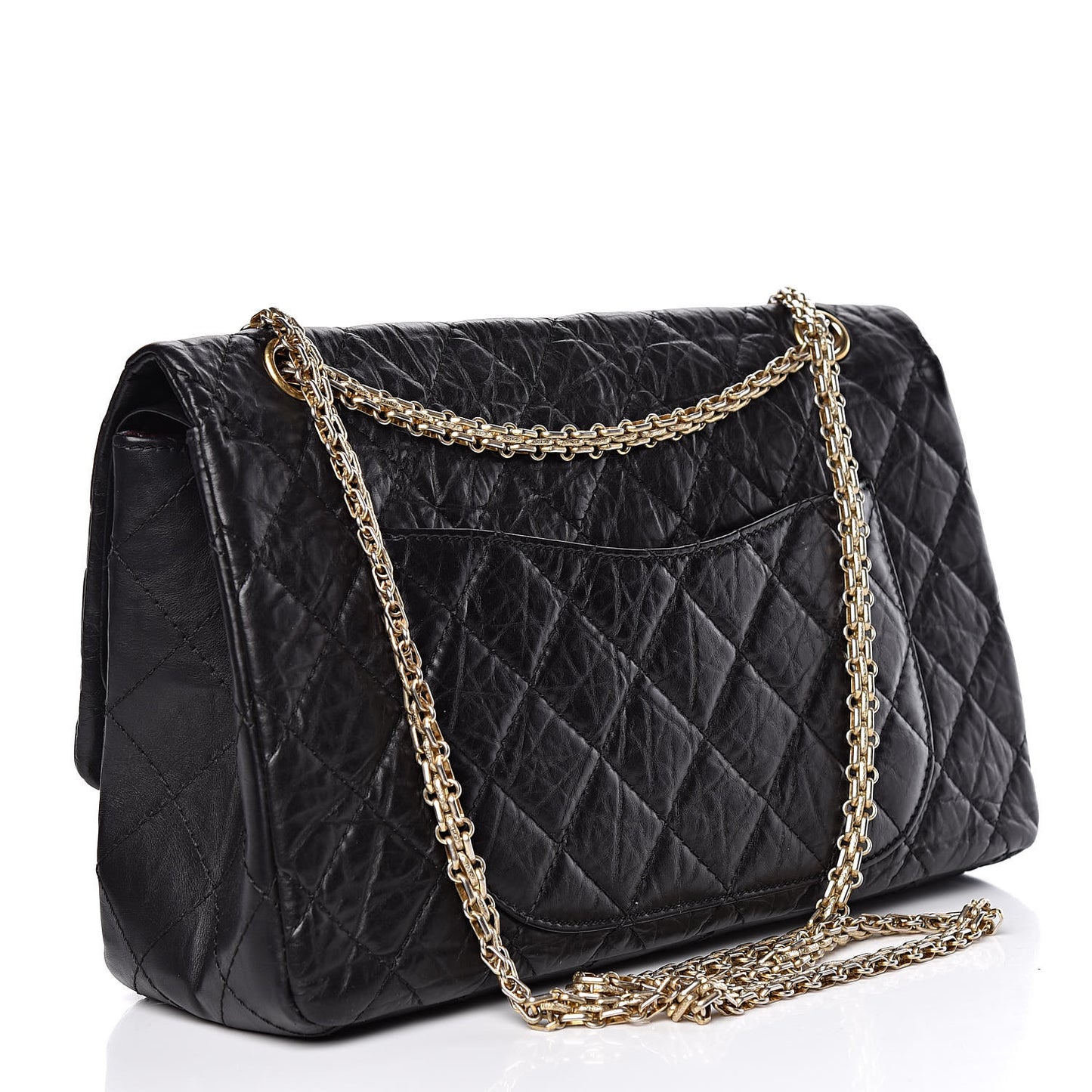 Aged Calfskin Quilted 2.55 Reissue 227 Flap Black