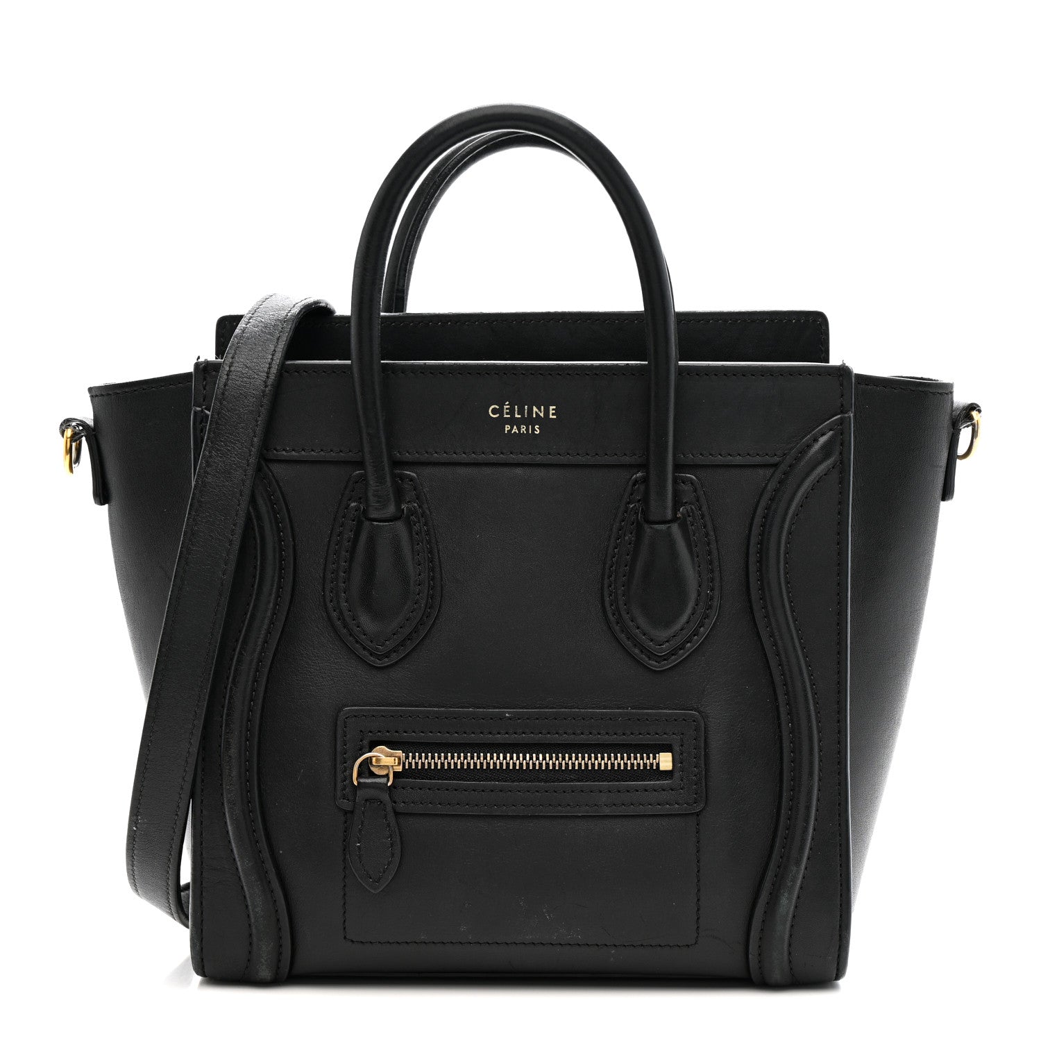 Celine Smooth Calfskin Nano Luggage Black 1 of 17