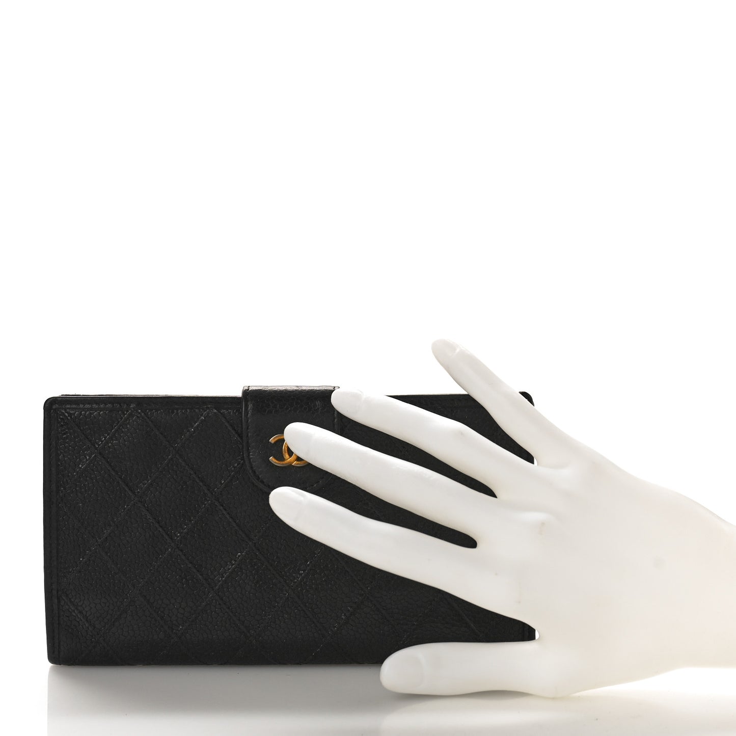 Caviar Stitched French Wallet Black