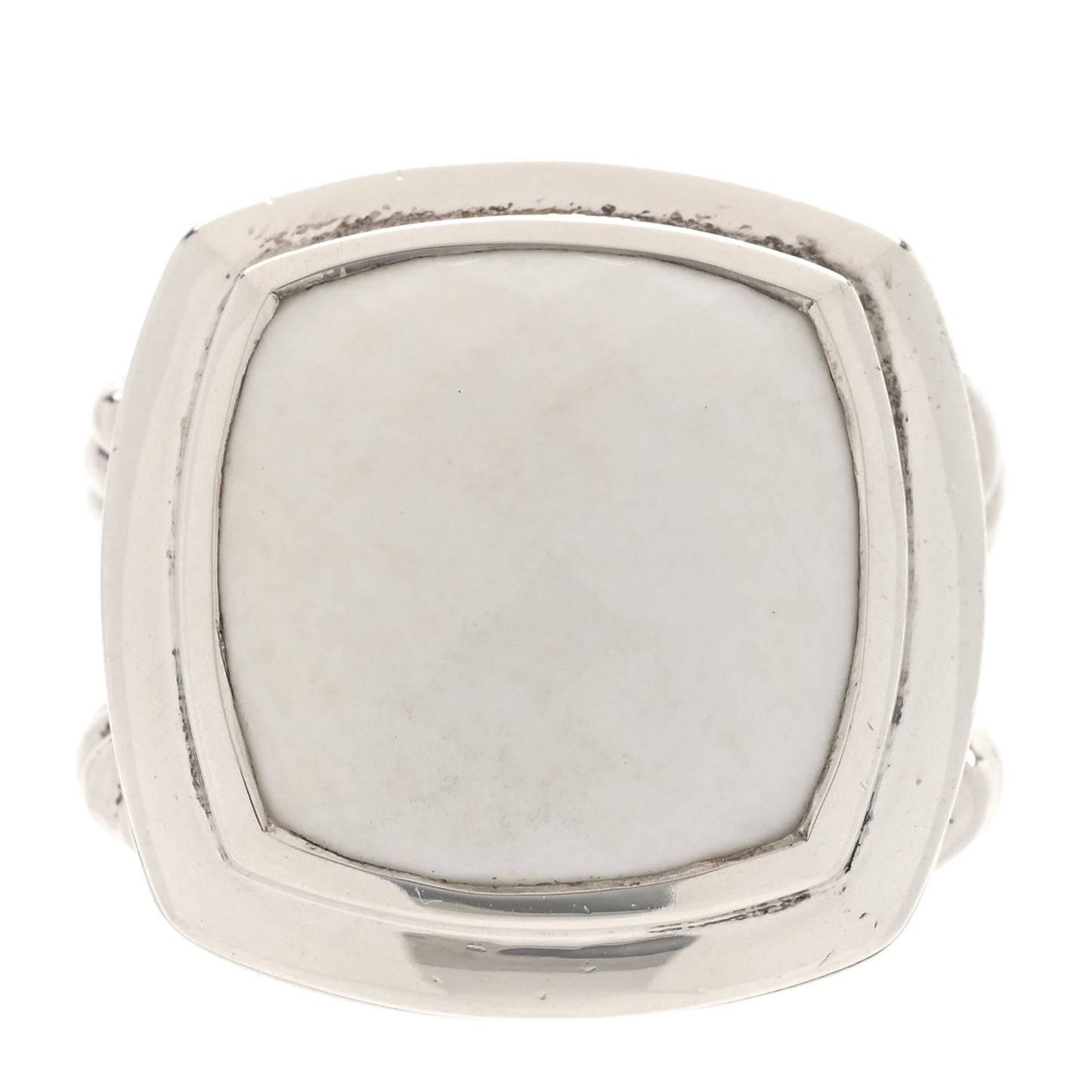Sterling Silver White Agate 16mm Albion Ring 52 6