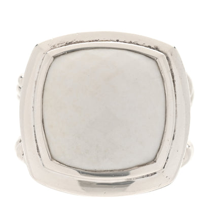 David Yurman Sterling Silver White Agate 16mm Albion Ring 52 6 1 of 5