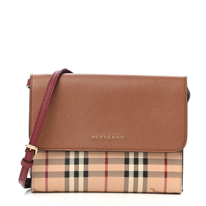 Burberry Derby Calfskin Haymarket Check Small Loxley Crossbody Bright Toffee Multicolor 1 of 12