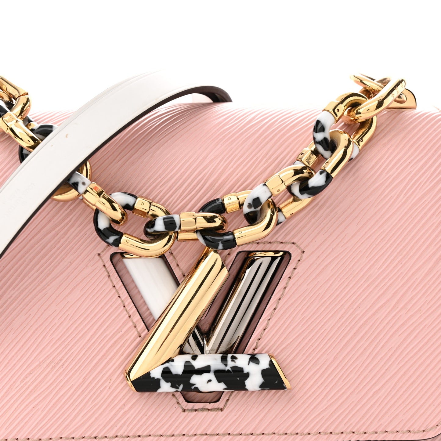 Epi Stones Twist Shoulder Bag PM Rose Ballerine
