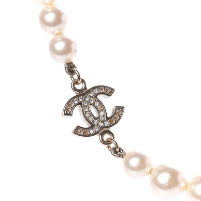 Chanel Pearl Crystal CC Short Necklace Gold 5 of 9