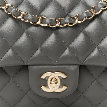 Chanel Lambskin Quilted Medium Double Flap Dark Grey 9 of 11