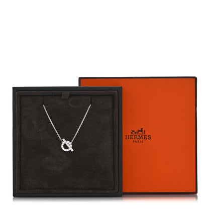 Hermes 18K White Gold Diamond Finesse Pendant Necklace 6 of 6