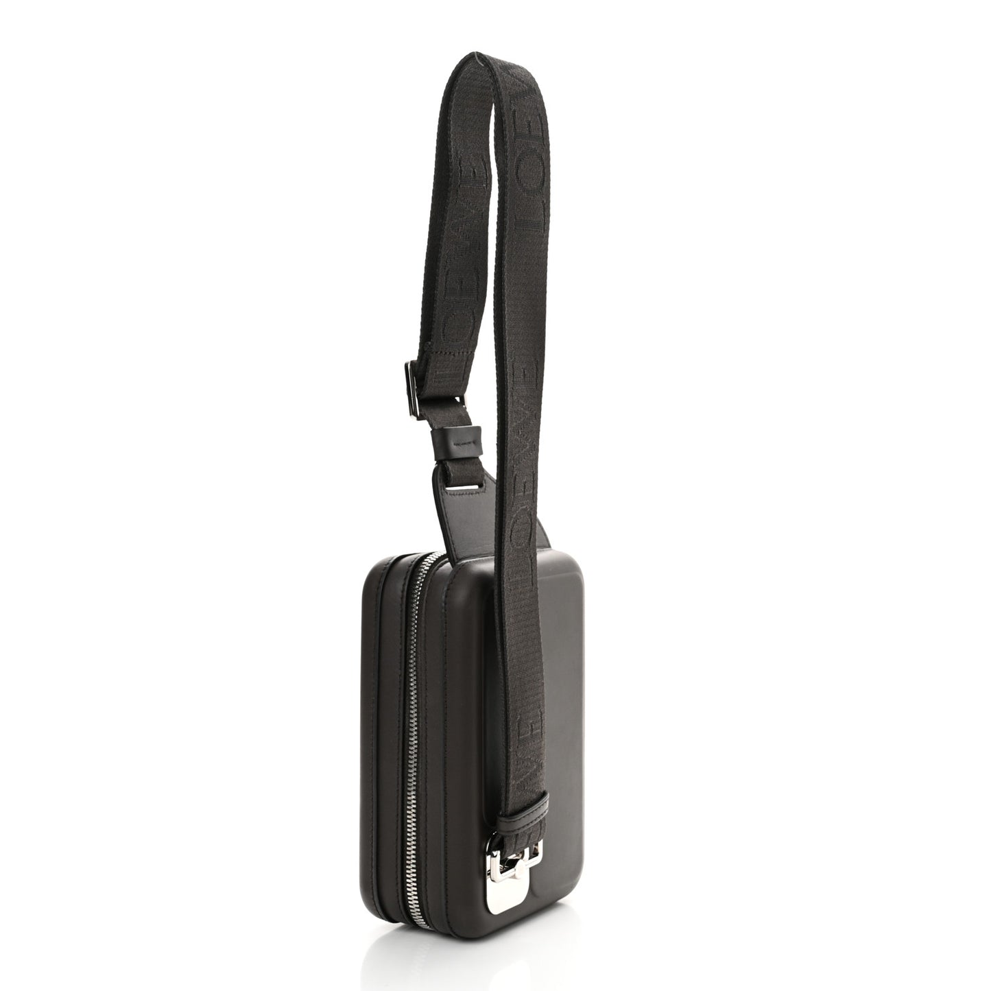 Calfskin Molded Sling Crossbody Bag Dark Grey