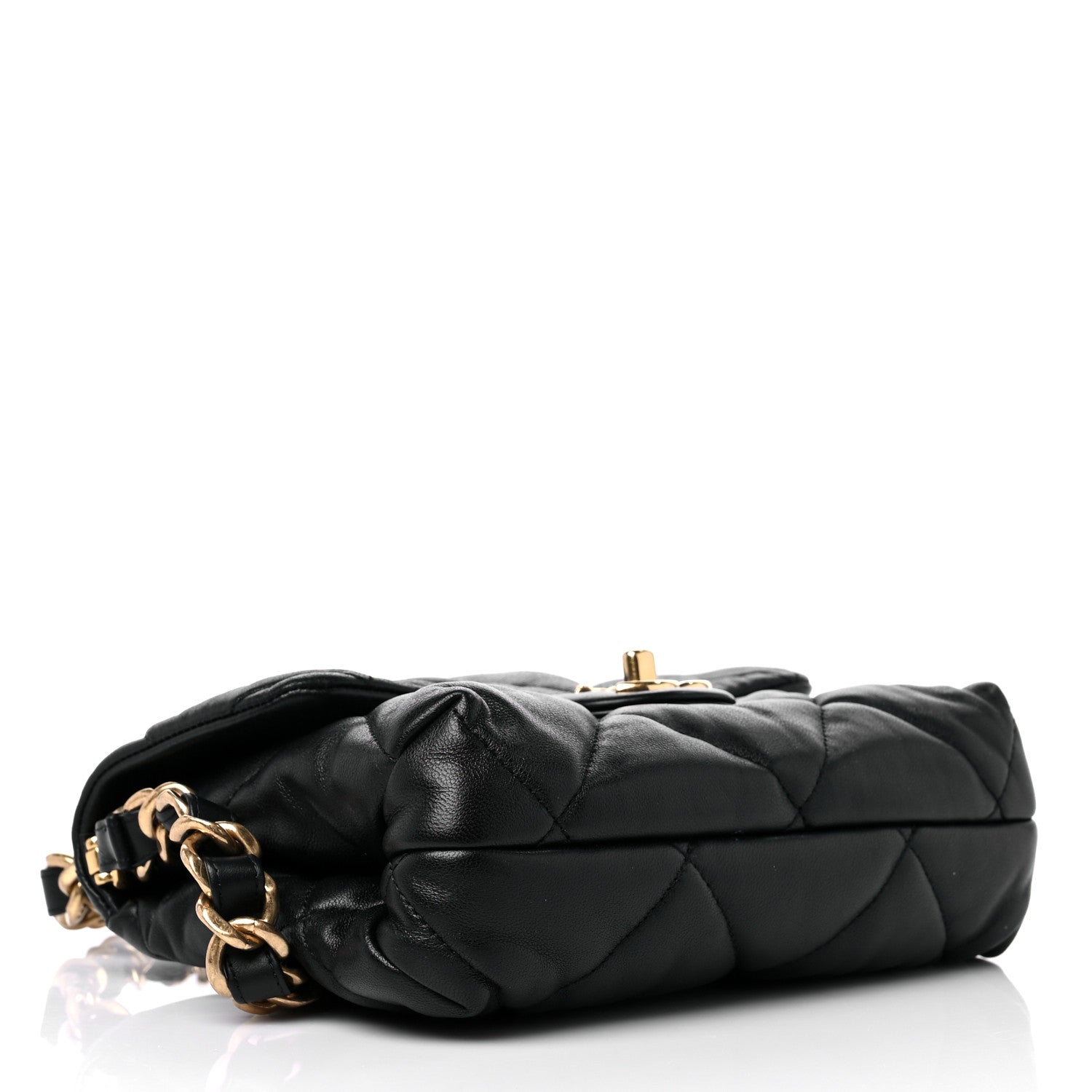 Chanel Lambskin Quilted Small Chain Top Handle Flap Black 4 of 11