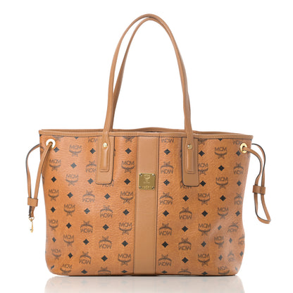 MCM Visetos Medium Liz Reversible Shopper Tote Cognac 3 of 16