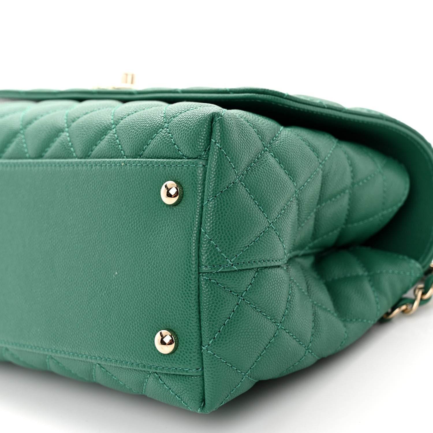 Chanel Caviar Quilted Small Coco Handle Flap Green 9 of 9