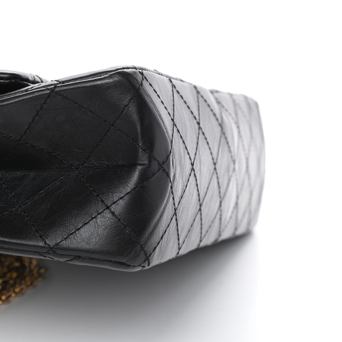 Aged Calfskin Quilted 2.55 Reissue 227 Flap Black