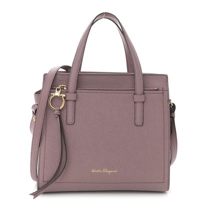 Salvatore Ferragamo Grained Calfskin Double Handle Small Amy Tote Cinder Rose 1 of 16