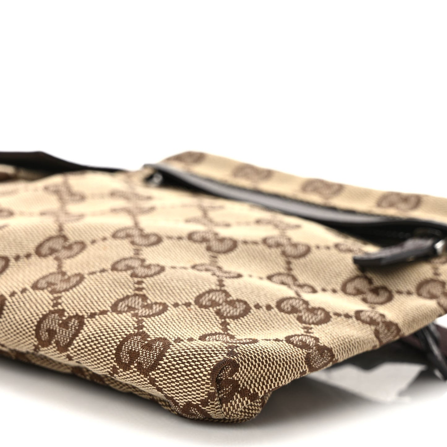 GG Monogram Double Pocket Belt Bag Dark Brown