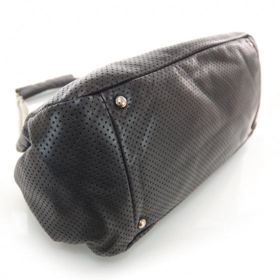 Chanel Metallic Calfskin Perforated Large Drill Accordion Flap Black 4 of 8