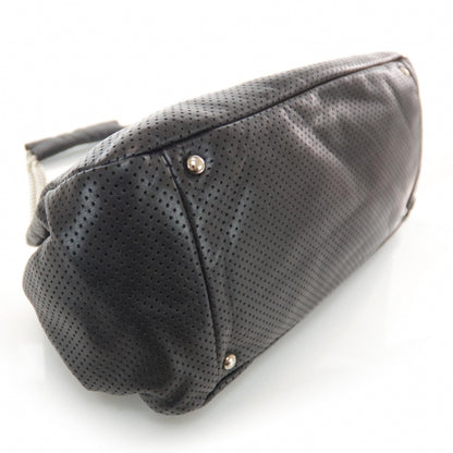Chanel Metallic Calfskin Perforated Large Drill Accordion Flap Black 4 of 8