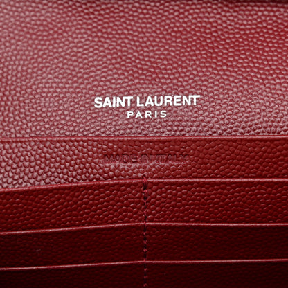 Saint Laurent Grain De Poudre Matelasse Chevron Monogram Chain Wallet Palissandre 6 of 11