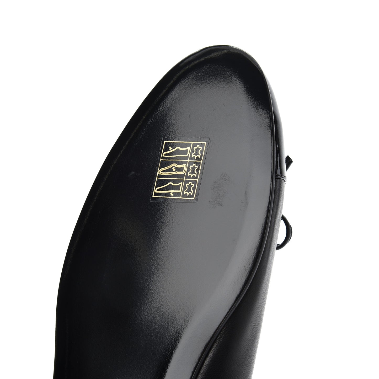 Lambskin Patent Calfskin CC Cap Toe Ballerina Flats 39 Black