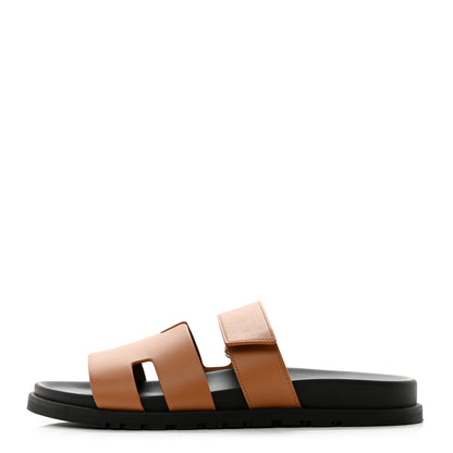 Hermes Calfskin Mens Chypre Sandals 42.5 Naturel 1 of 8