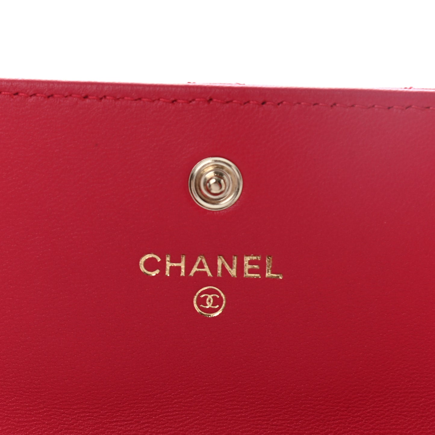 Goatskin Quilted Chanel 19 Small Flap Wallet Red
