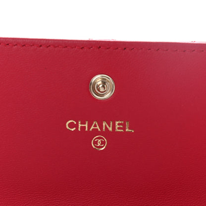 Chanel Goatskin Quilted Chanel 19 Small Flap Wallet Red 11 of 11