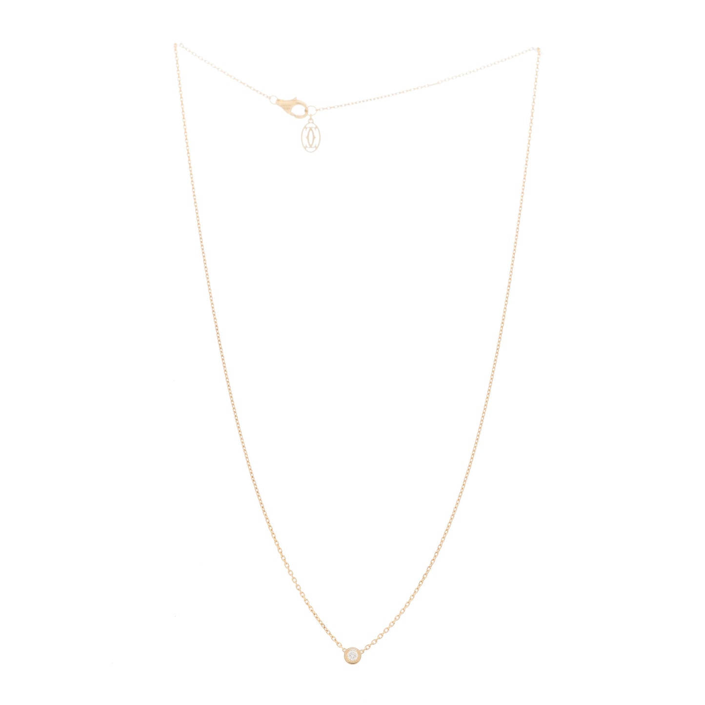 18K Yellow Gold Diamond XS D'Amour Pendant Necklace