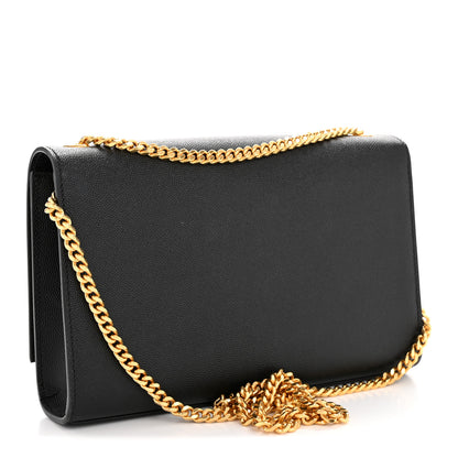 Saint Laurent Grain De Poudre Small Classic Monogram Kate Tassel Satchel Black 3 of 12