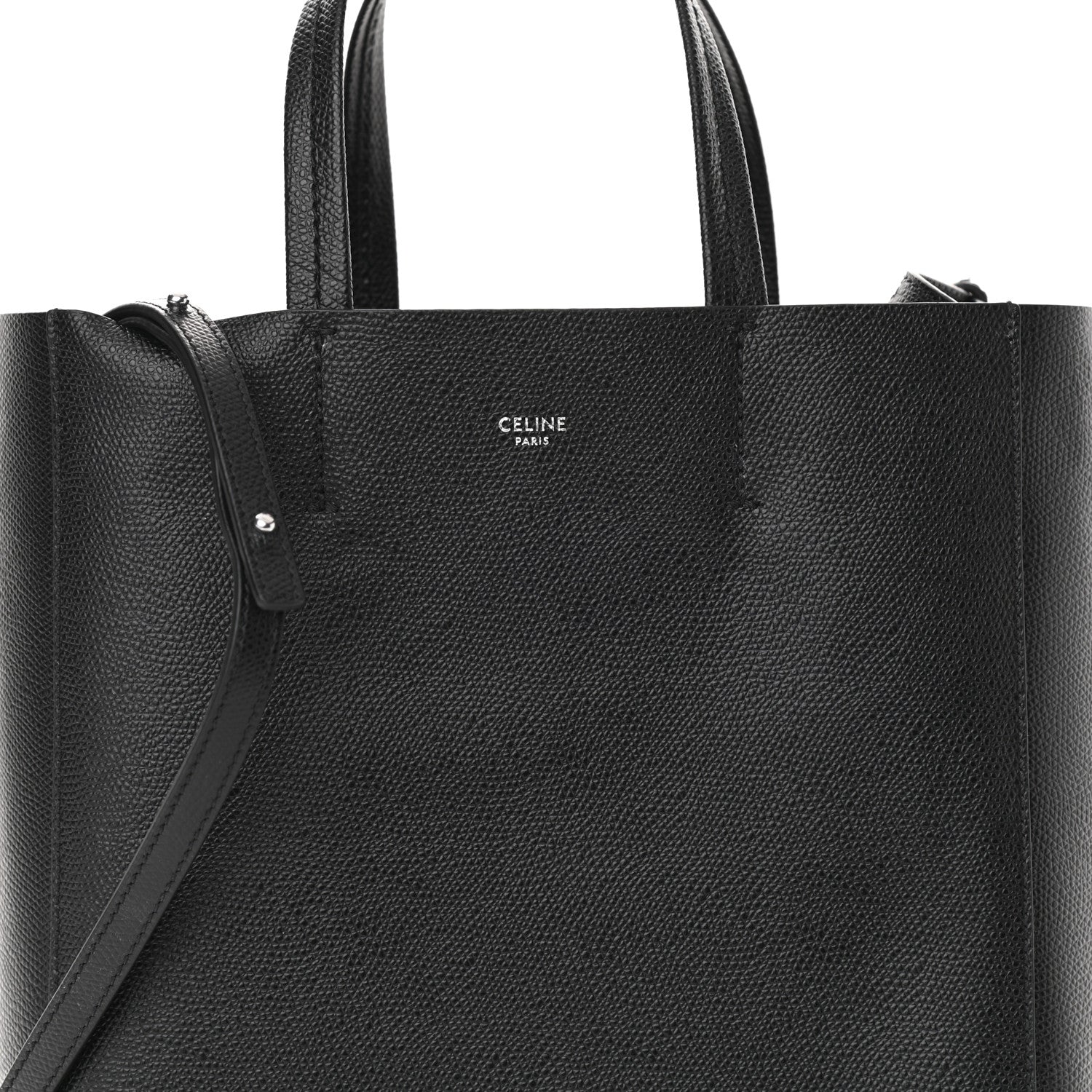Celine Grained Calfskin Small Vertical Cabas Black 8 of 11
