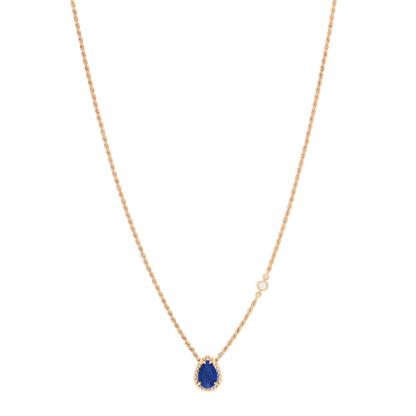18K Yellow Gold Diamond Lapis Lazuli XS Serpent Boheme Necklace