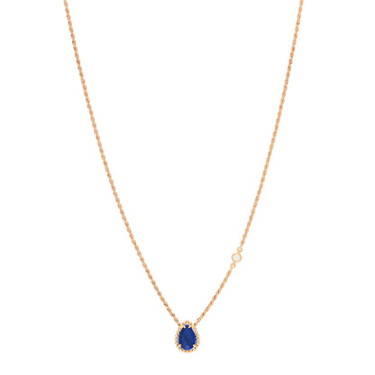 Boucheron 18K Yellow Gold Diamond Lapis Lazuli XS Serpent Boheme Necklace 1 of 6