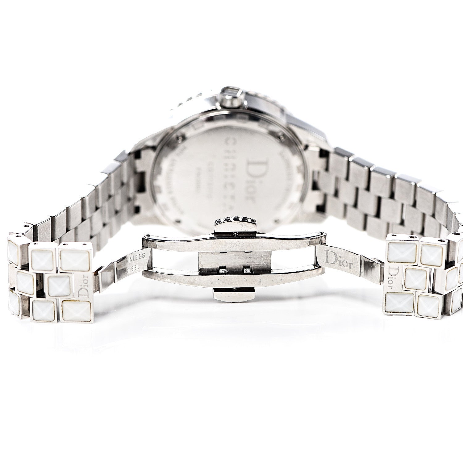 Christian Dior Stainless Steel Diamond Bezel Sapphire 33mm Christal Quartz Watch White 7 of 7