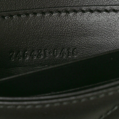 Gucci Calfskin Matelasse Mini GG Marmont Chain Half Moon Crossbody Bag Black 7 of 10