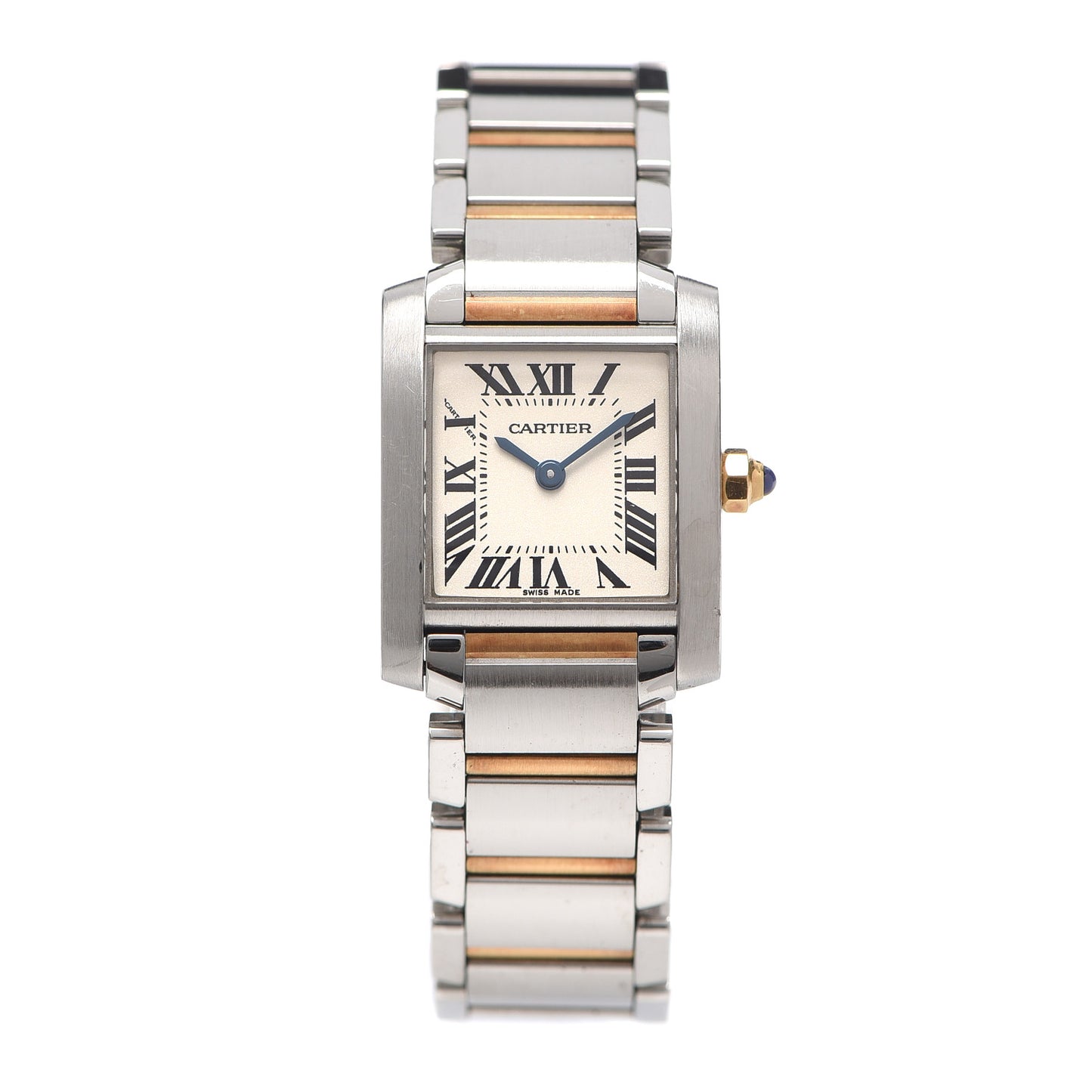 Stainless Steel 18K Yellow Gold 20mm Tank Francaise Quartz Watch
