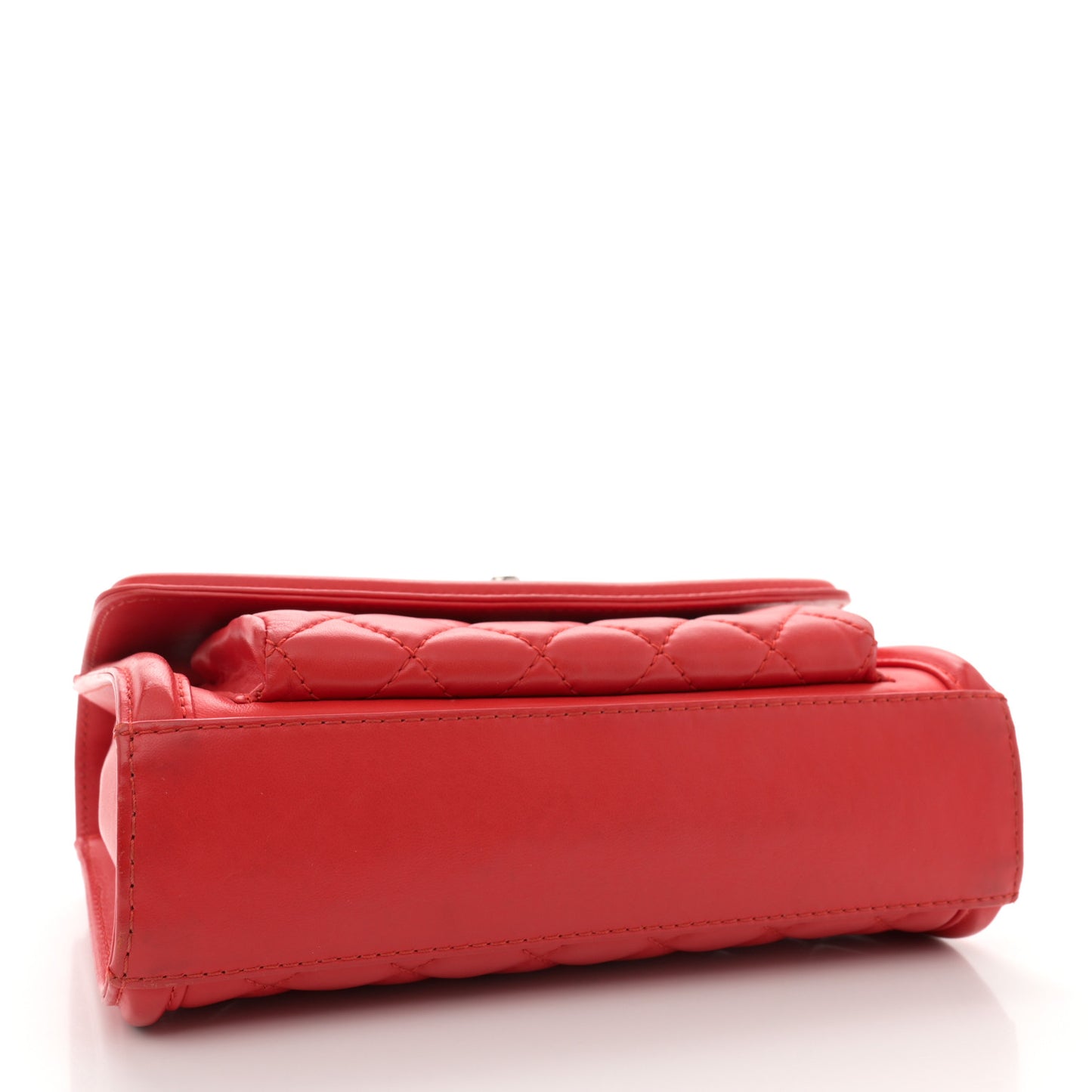 Lambskin Quilted Small Geometric Flap Red