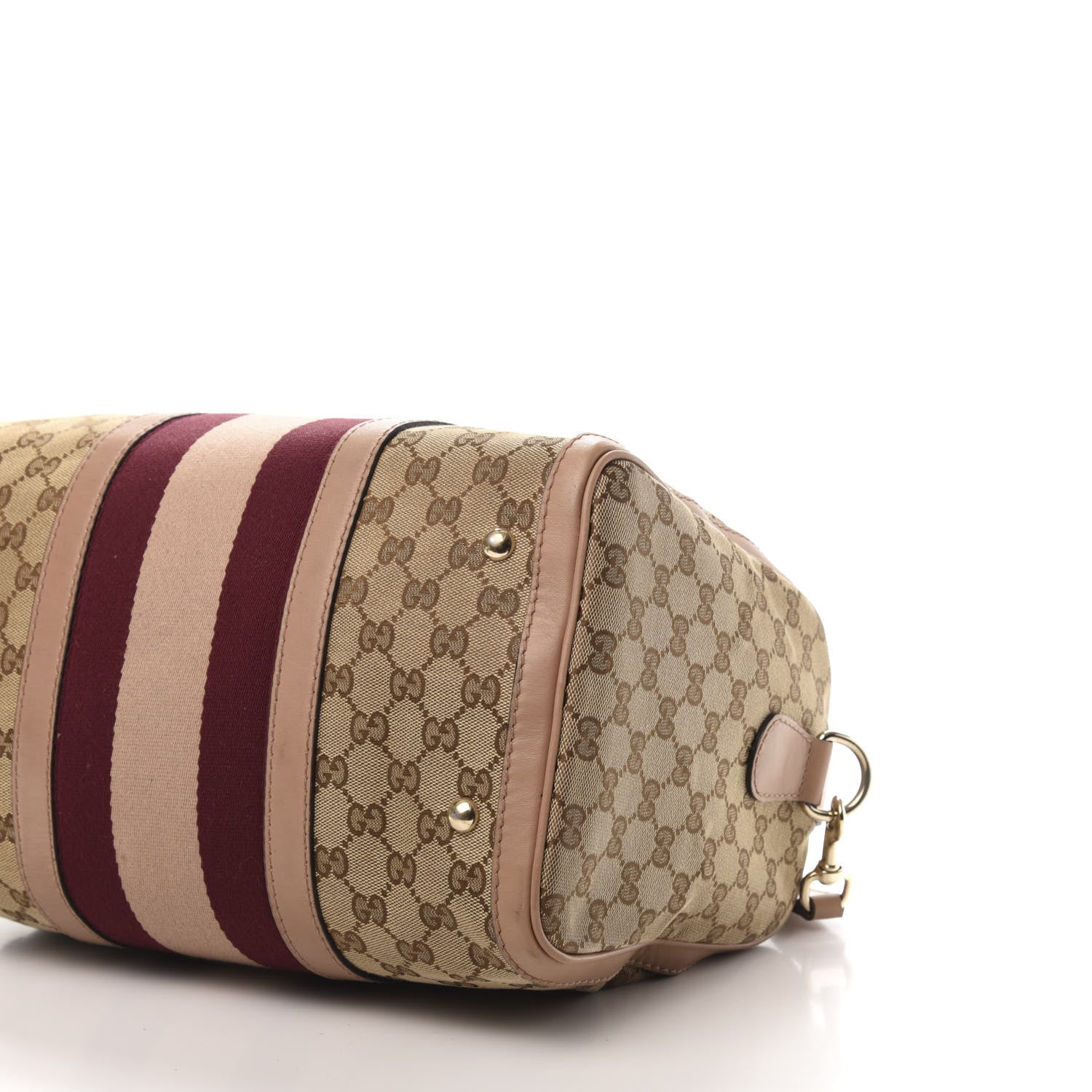 Gucci Monogram Vintage Web Medium Boston Pink 7 of 13