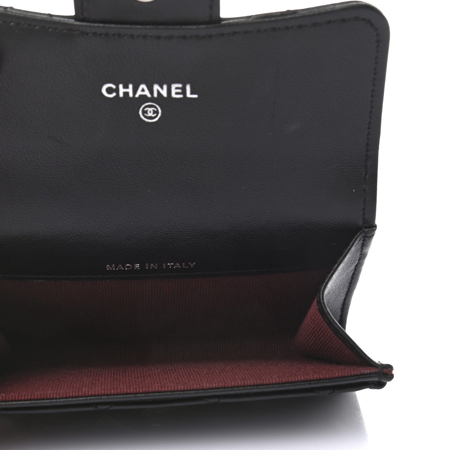 Chanel Lambskin Quilted Flap Card Holder Wallet Black 5 of 8
