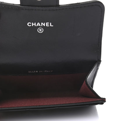 Chanel Lambskin Quilted Flap Card Holder Wallet Black 5 of 8