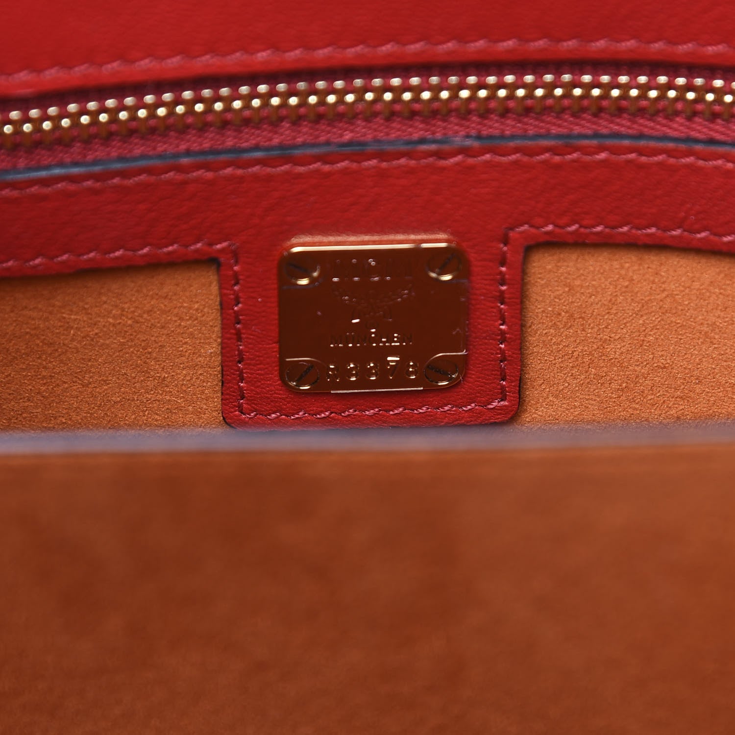 MCM Calfskin Patricia Small Crossbody Bag Red 6 of 8
