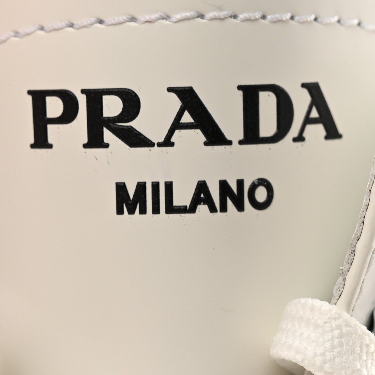 Prada Spazzolato Rois Re-Nylon Metal Triangle Logo Monolith Pouch Pocket 60mm Combat Boots 35.5 White 6 of 10