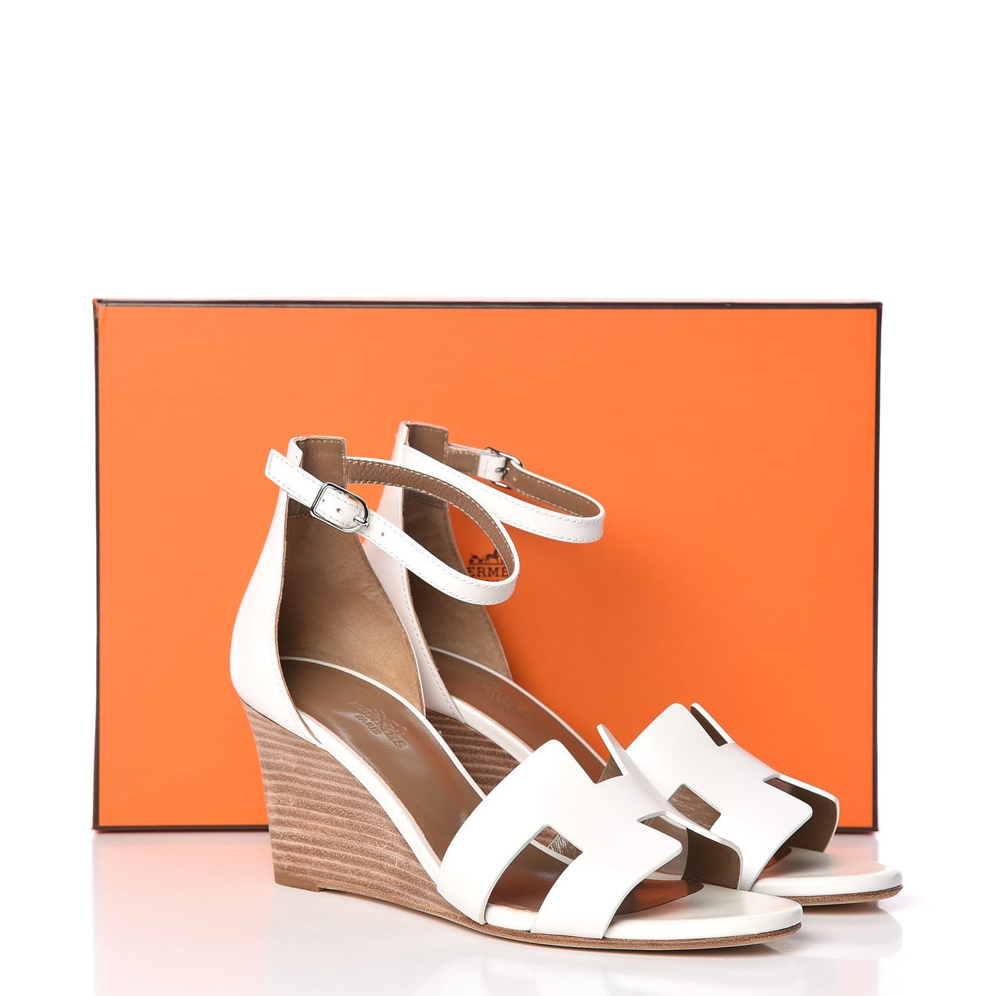 Calfskin Legend Wedge Sandals 37.5 White