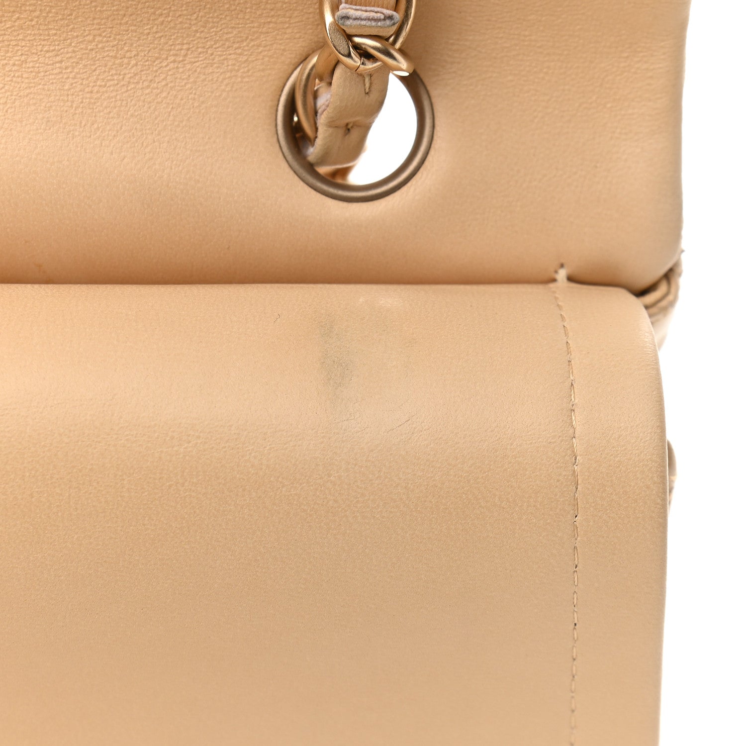 Chanel Lambskin Quilted Medium Double Flap Beige 14 of 14