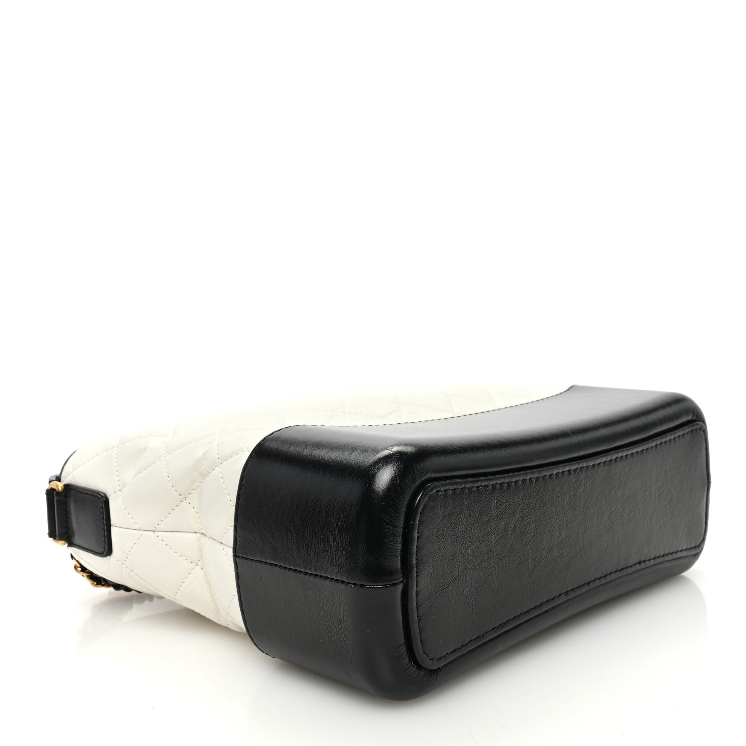 Chanel Aged Calfskin Quilted Medium Gabrielle Hobo Black White 4 of 10
