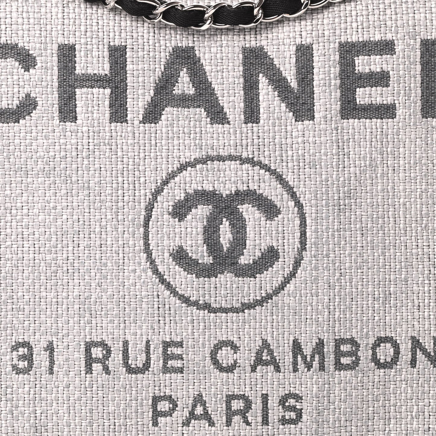 Woven Straw Raffia Small Deauville Messenger Grey