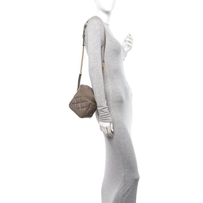 Saint Laurent Grain de Poudre Quilted 80's Vanity Bag Dark Beige 2 of 10