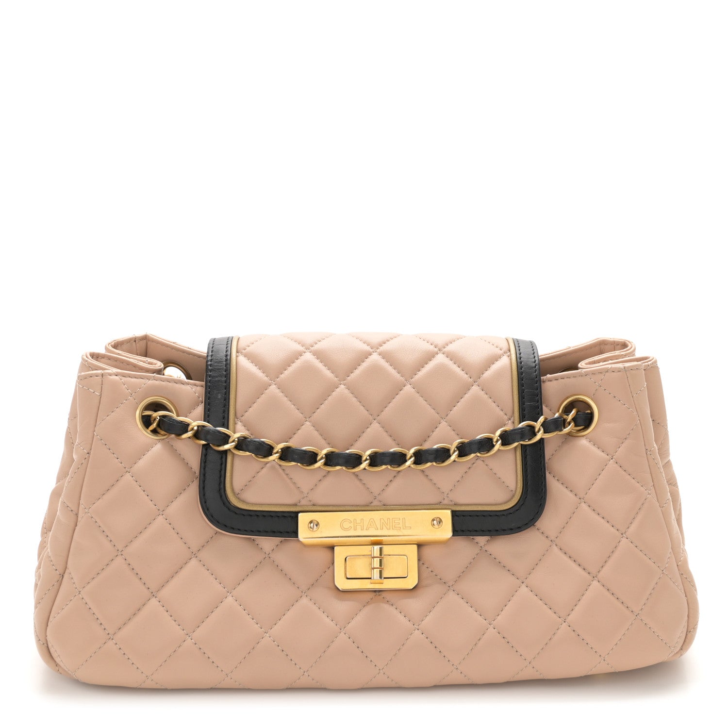 Chanel Lambskin Quilted East West Accordion Flap Beige 1 of 11