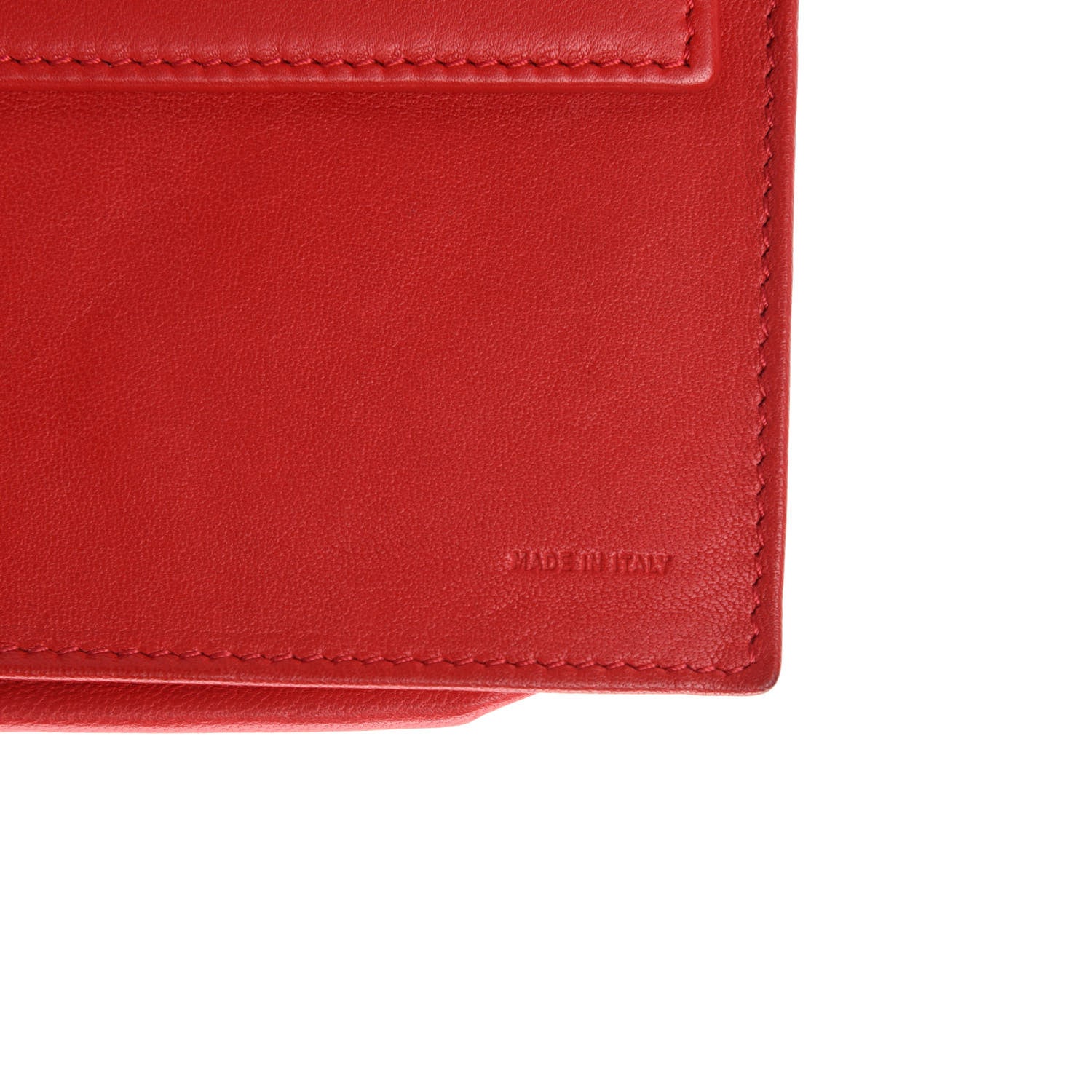 Fendi Nappa Logo Embossed Long Wallet on Chain Rosso 9 of 11