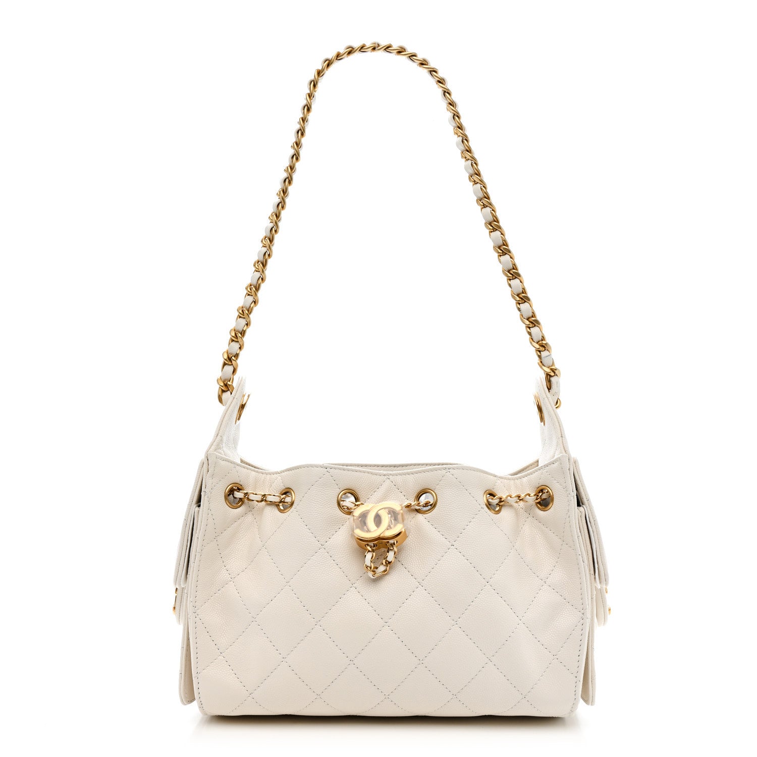 Chanel Caviar Quilted Mini Chanel 25 Handbag White 1 of 11