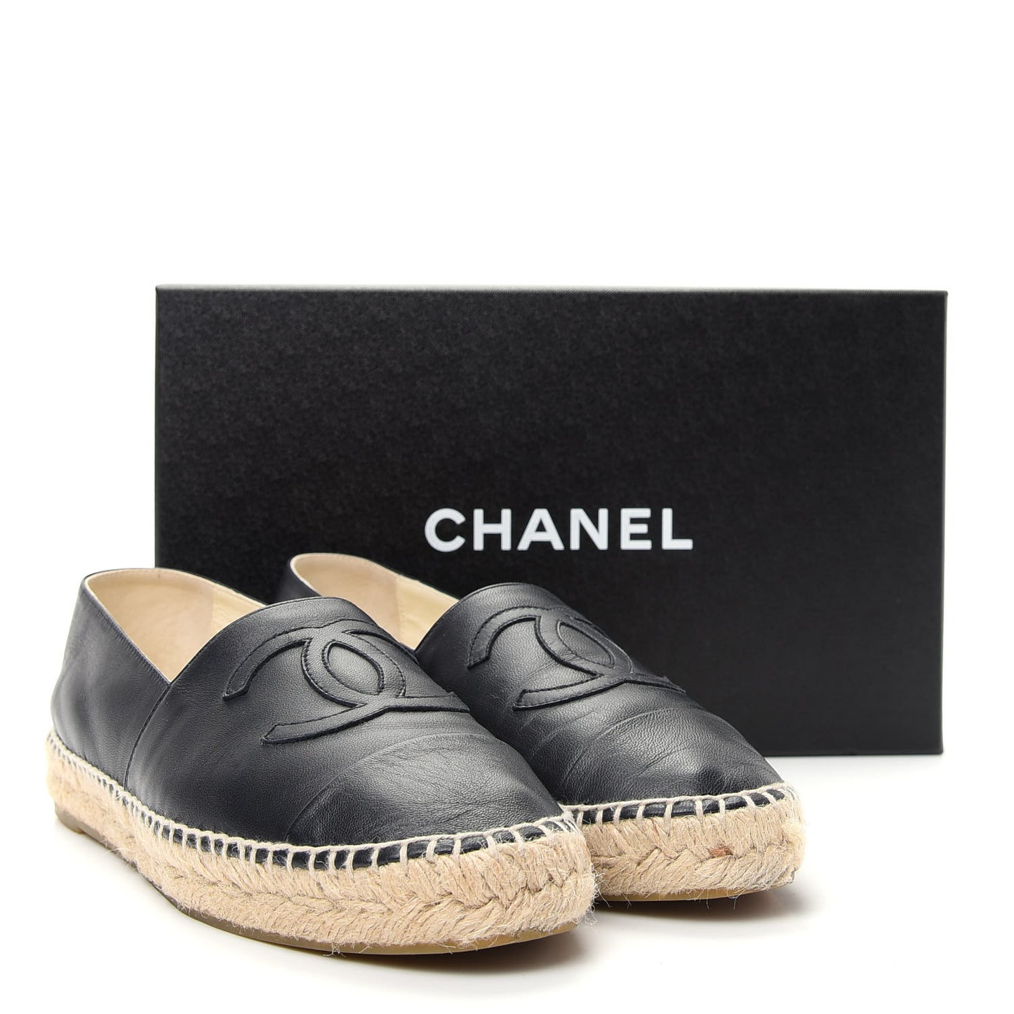 Lambskin CC Espadrilles 39 Black